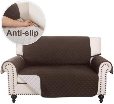 China Modern Loveseat Cover Water Resistant Couch Cover Anti-Slip Furniture Protector With Straps for sale