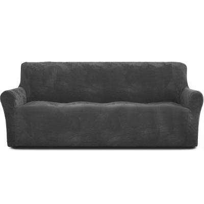 China Modern Solid Luxury Soft Velvet Stretch Sofa Slipcover For 3 Seats Couch for sale