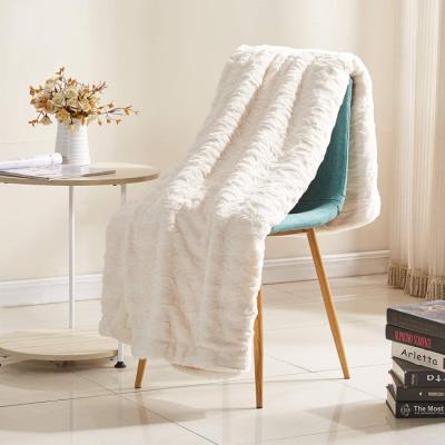 China US Anti-Static Local Free Shipping Soft Fluffy Faux Fur Throw Blanket And Sherpa Double Layer Winter Blanket for sale