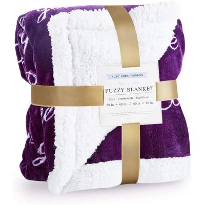 China US Delivery Local Anti-static Super Soft Warm Sherpa Flannel Fleece Luxury Throw Blanket For Bed And Sofa for sale