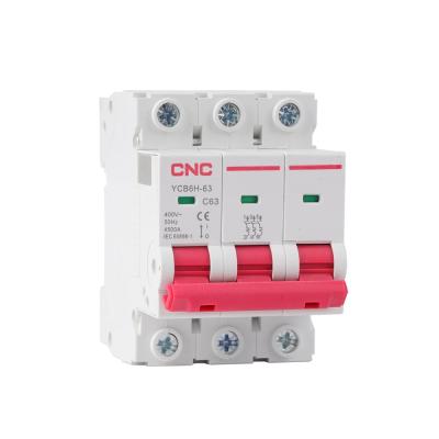 China Pole 3 Phase Mcb 3p 63a Miniature Circuit Breaker 4500 for sale