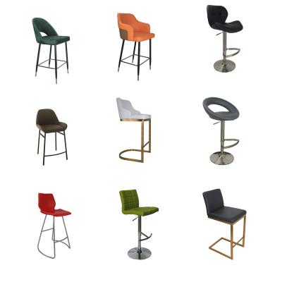 China Modern Luxury Outdoor Leather Bar Chair Velvet Kitchen Metal Bar Stool Height Barstool Bar Stool Counter For Kitchen for sale