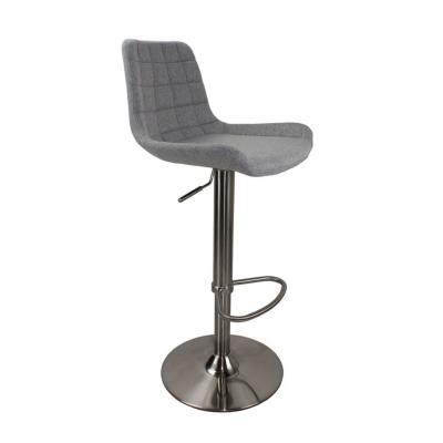 China 360 degree rotating height adjustable swivel modern design comfortable canvas bar stool with backrest for sale