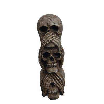 China Hot Selling Christmas Home Decorations Hand Make Ceramic Skull Halloween Decoration for sale