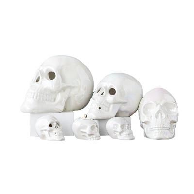 China Skull Home Cheap White Ceramic Head Decorations Creative Ceramic Ornament for sale