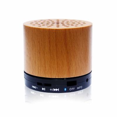 China Portable Mini New Design High Quality Mini Wood Bamboo Wireless Speaker with LED Light for sale