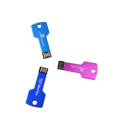 China Colorful Metal Stick Key Shaped USB 2.0, USB Key Drive with Laser Logo Printing, Custom USB Key Logo USB Key Drive for sale