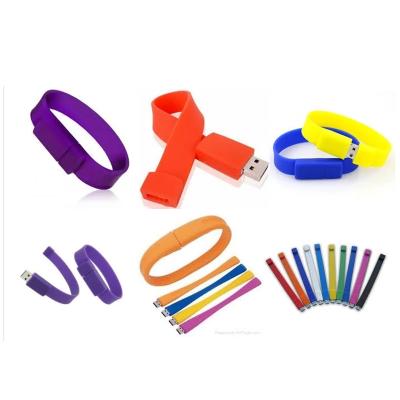 China Personalized Silicone Wristband USB Flash Drive Customized Wristband Logo Customized for sale