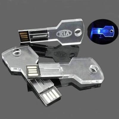 China Wholesale Usb Stick Key Crystal Flash Drive With Led Light for sale