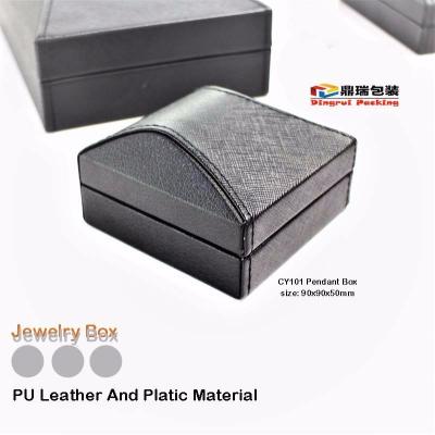 China Custom Jewelry Boxes/Gift Boxes Ring Box Jewelry Box With Leatherette For Ring PU Black Packing for sale