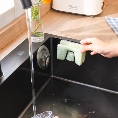 China OEM/ODM Kitchen Sponge Sponge Holder Minimalist Stainless Steel Sponge Drain Holder Adhesive Sink Holder for sale