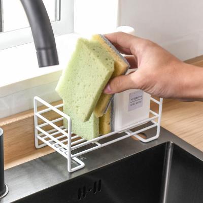 China 2022 Fashionable New Style Sponge Rack Dishcolth Holder Kitchen Sink Sponge Drainer Rack for sale