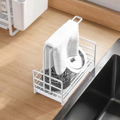 China Fashionable Sponge Drain Trolley Amazon Top Sale Sink Sponge Holder Stand Dish Towel Rack Sink Rack for sale