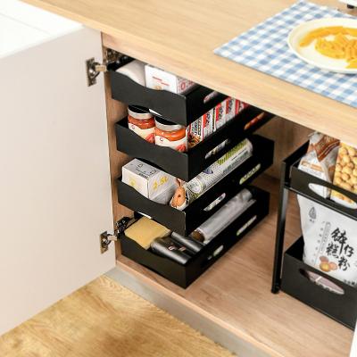 China Minimalist ODM / OEM Kitchen Under Sink Storage Drawer Metal Sliding Cabinet Organizer for sale