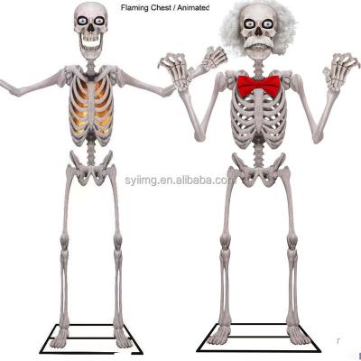 China Skeleton Halloween Party Supplies Decorations 12 Foot For Sale Realistic Halloween Prop Fall Life Size Skeleton Decor Party Plastic Human Skeleton for sale