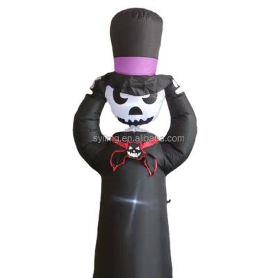 China Halloween Inflatables Ghost Inflatable Yard Decoration Halloween With Die Cut Factory Lead Customized Inflatable Ghost With Lights Outdoor Inflatable Yard Decoration for sale