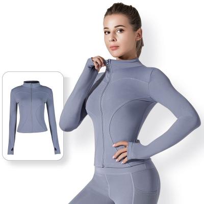 China ZISUEX Anti-UV Quick Dry Yoga Set Fitness Women Zipper Running Track Jacket Full Long Sleeve Workout Yoga Wear Gym Fitness Sets For Women for sale