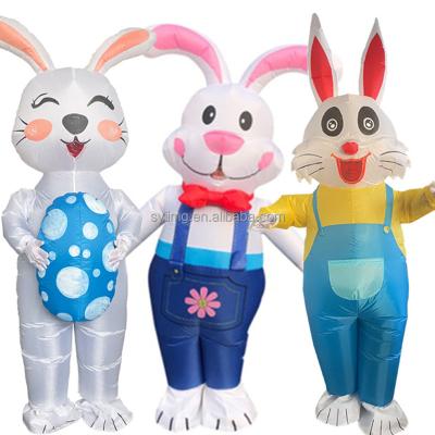 China Fat Boys Easter Jumpsuit Cartoon Cosplay Bunny Costume Animal Inflatable Bunny Costume Kids Animal Costume Funny Blow Up Cosplay Costume For Adult for sale