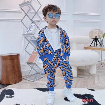 China Wholesale Casual Hooded Spandex/Cotton Kids Jacket+Pants Sets Boy for sale