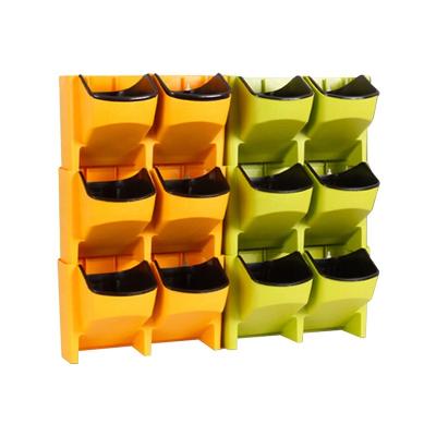 China Eco-friendly Wall Planting Plastic Flower Pots Self Watering Stackable Patios Pots Home Decoration for sale