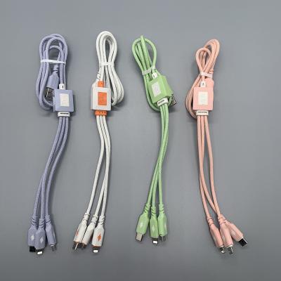 China Mobile phone factory direct sales 4 in 1 cable three interface USB charging data cable for iPhone xiaomi OEM for sale