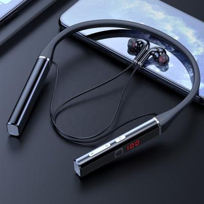 China New true wireless stereo neckband sports earphones neck-mounted EQ noise ipx5 waterproof black universal for sale