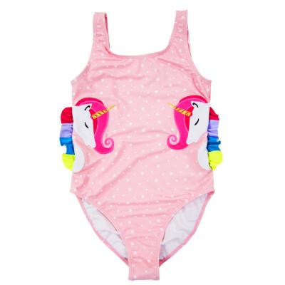 China New Fashion Private Label Breathable Kids Swimwear Modest Soft Girl Swimwear With Seahorse Print for sale