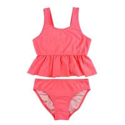 China 2022 Baby Breathable Swimwear Solid Top With Ruffle Swimsuit Set Children 1-5 Years Baby Swimwear for sale