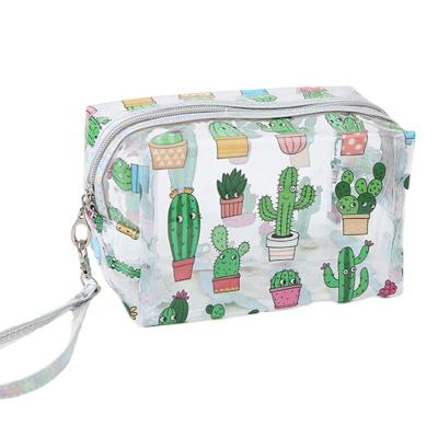 China Clear Cute Fashion PVC Cactus Pineapple Cactus Makeup Storage Pouch Beach Cosmetic Bag Women Travel Organizer Bag Travel Toiletry Bag for sale