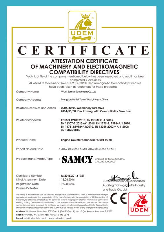 CE - Wuxi Samcy Equipment Co., Ltd.