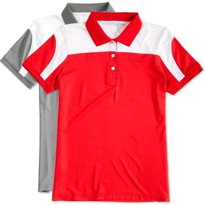 China high quality golf t-shirt colorblock performance golf apparel anti-wrinkle custom swomens logo for sale