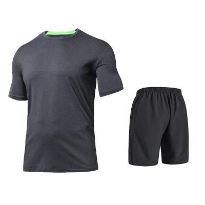 China Summer QUICK DRY men's fitness suit running quick-drying outdoor sports breathable short-sleeved suit for sale