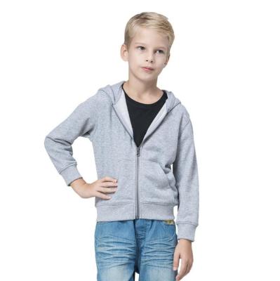 China Boys Kids Custom Cotton Plain Sheared Anti-Shrink Blank Hoodie Zip Up Hoodie for sale