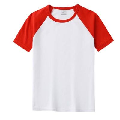 China Wholesale Custom 100% Logo Printing Children's Neck Anti-Shrink Cotton Round Raglan Short Sleeve Shirt T-shirt Advertising for sale