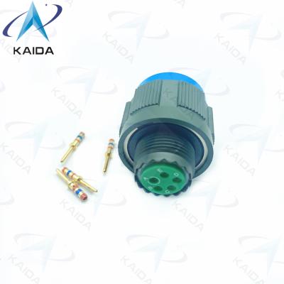 China 5-Male Contact Gold Crimp Plug Connector Threaded in Olive Green Cadmium Finish D38999/26WB05PN 8D Series en venta