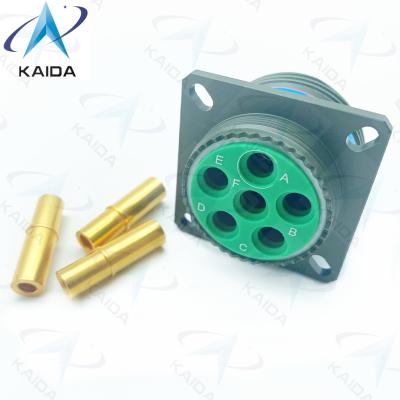 China Crimp Copper Alloy Receptacle Connector 6 Contacts Gold Finish MIL-DTL-38999 Series 3.D38999/20WH06SA.8D Series zu verkaufen