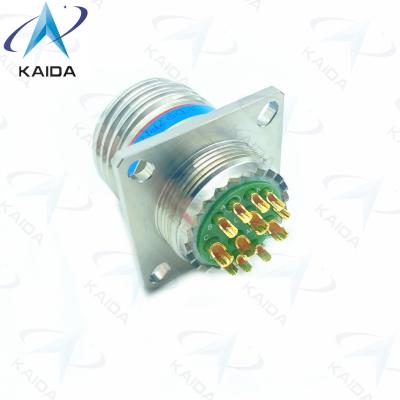 China Threaded 12-Contact Gold Finish Receptacle Connector for 500V Solder Copper Alloy D38999/20KD97PN-H Stainless Steel en venta