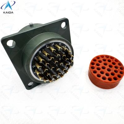 China 500V MIL-DTL-26482 Serie I Aluminium legering Shell Connector Duurzaam voor industriële MS3112E18-32PN Vierkant flenstervat Te koop