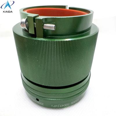 China 4 Contacts Plug with Straight Clamp Back Shell Withstands Extreme -55C to 125C Conditions.High-current Connector Y50DX-3204TJ2P1.Zinc Plating en venta