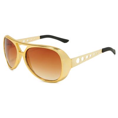 China Party glasses Hot Sale Fashion Party Sunglasses Rockstar Retro Gold Celebrity Elvis Sunglasses for sale