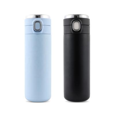 China PORTABLE Temperature Display Smart Blue Vacuum Cup With Button Bounce Lid for sale