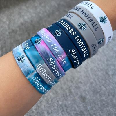 China Eco - Friendly Cheap Custom Print Logo Silicone Wristband Wristband for sale