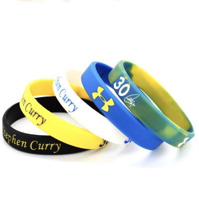 China Eco-friendly Custom Print Logo Fashion Sports Running PVC Silicone Wristband Bracelet Plastic Rubber Wristband for sale