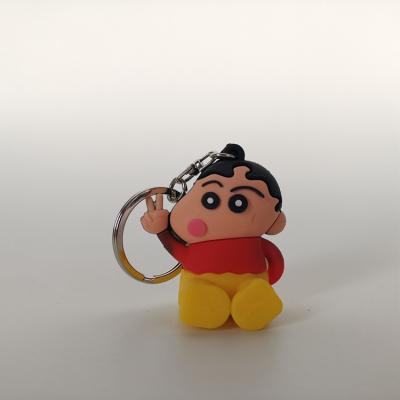 China Cute Cartoon Fashion PVC Pencil Shin Chan 3D Soft Rubber Key Chain Popular Promotional Gift Wholesale Custom Anime Rubber/Soft for sale