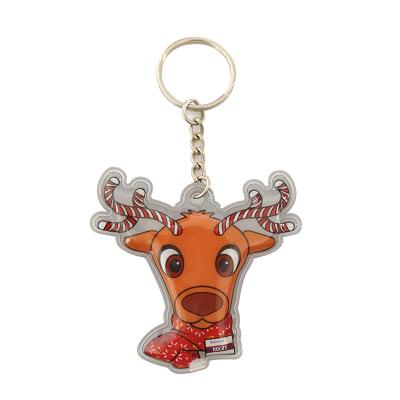 China Newest Promotional Gift HongFeng Promotion Led Flashlight Deer Key Chain With Logo for sale