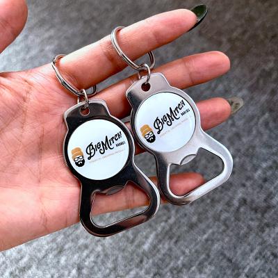 China Viable Sublimation Beer Bottle Opener Custom Logo Key Chain for sale