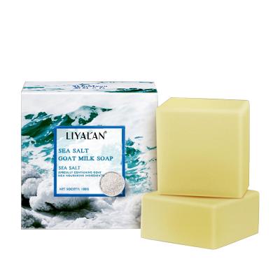 China Private Label Natural Organic Face Base Cleansing Acne Remove Blackhead Sea Salt Goat Milk Face Bath Deep Cleansing Handmade Soap for sale