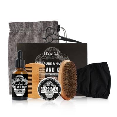 China Private Label DEEP CLEANING Organic Vegan Men's Beard Care Growth Oil Beard Set Premium Beard Growth Kit for sale