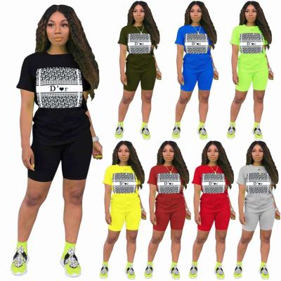 China Anti-pilling MONA New Arrival 2021 women's short running summer two-piece sleeve pants sets women's casual set for sale