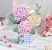 China Luxury 3D Flower Gift Card Flower Bouquet Pop Up Greeting Card for Mother Day Te koop